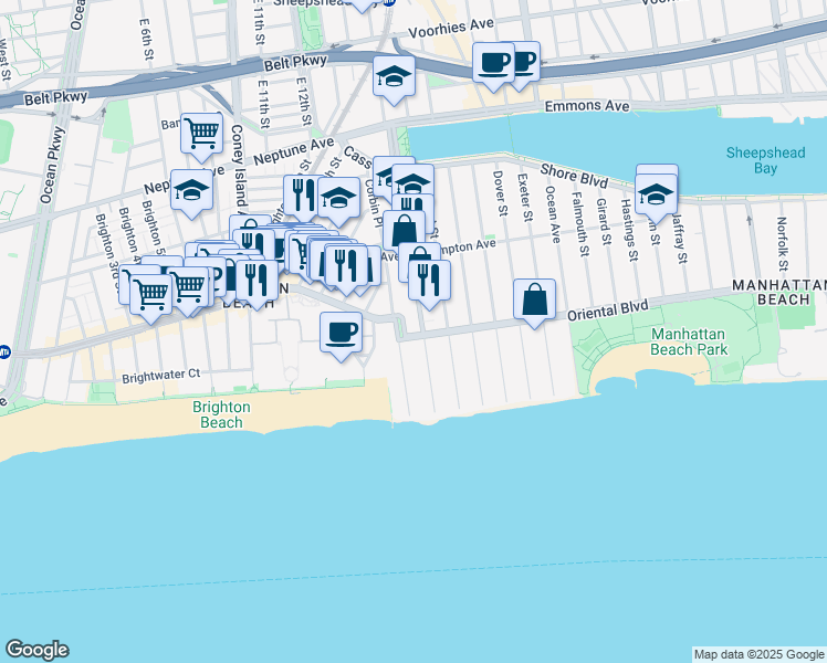 map of restaurants, bars, coffee shops, grocery stores, and more near in Brooklyn