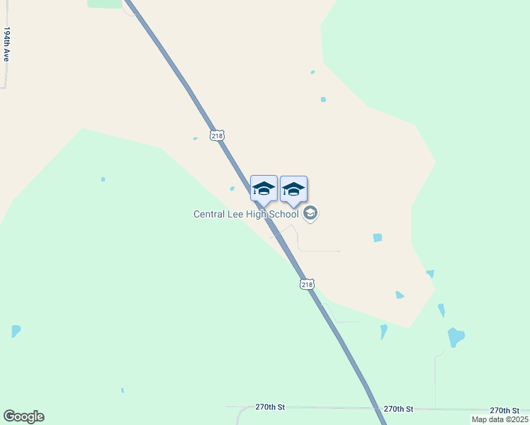 map of restaurants, bars, coffee shops, grocery stores, and more near 2642 U.S. 218 in Donnellson