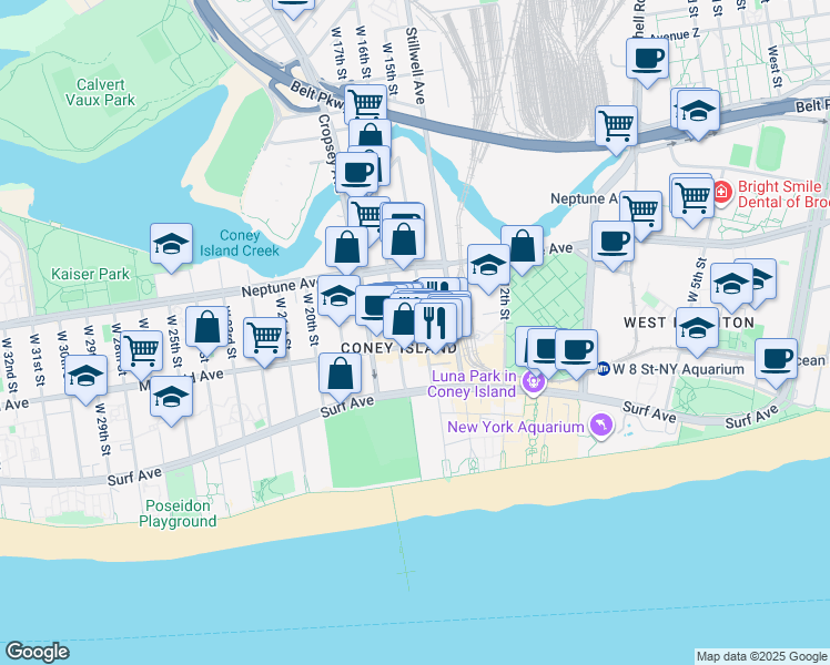 map of restaurants, bars, coffee shops, grocery stores, and more near in Brooklyn