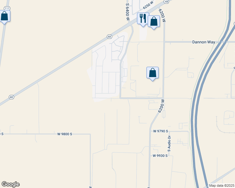 map of restaurants, bars, coffee shops, grocery stores, and more near 9573 South 6400 West in West Jordan