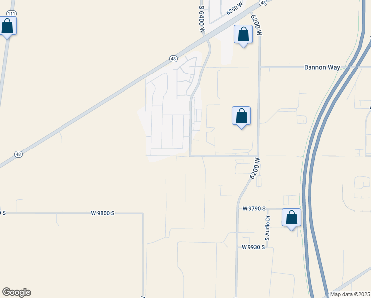map of restaurants, bars, coffee shops, grocery stores, and more near 9573 South 6400 West in West Jordan