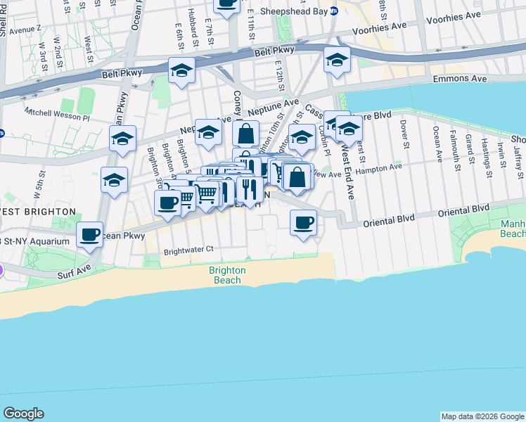 map of restaurants, bars, coffee shops, grocery stores, and more near in Brooklyn