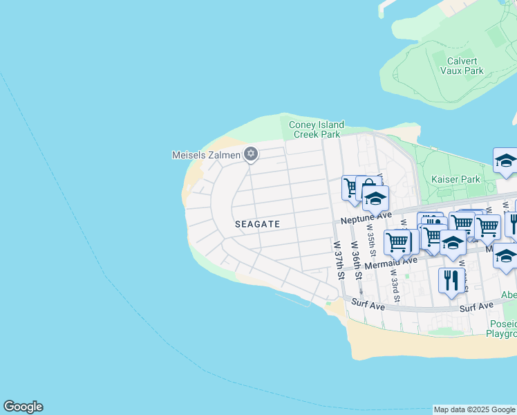 map of restaurants, bars, coffee shops, grocery stores, and more near 4212 Highland Avenue in Brooklyn