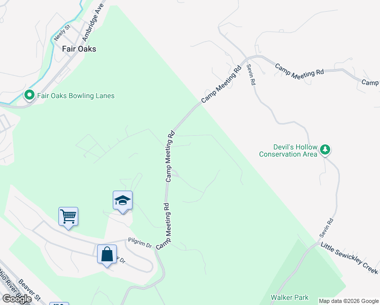 map of restaurants, bars, coffee shops, grocery stores, and more near 105 Woodham Road in Sewickley