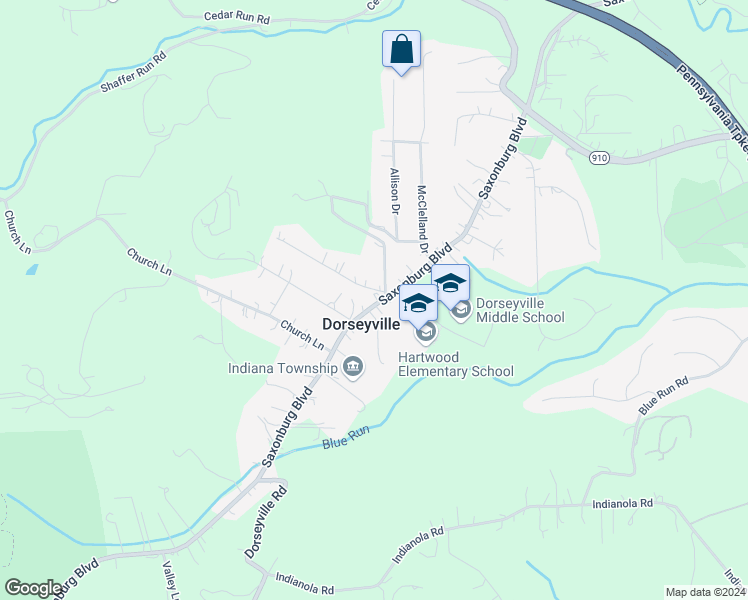 map of restaurants, bars, coffee shops, grocery stores, and more near 3725 Saxonburg Boulevard in Pittsburgh