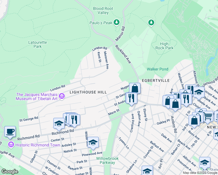 map of restaurants, bars, coffee shops, grocery stores, and more near 137 Eleanor Street in Staten Island