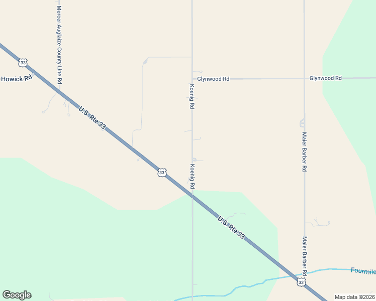 map of restaurants, bars, coffee shops, grocery stores, and more near 15677 Koenig Road in Saint Marys