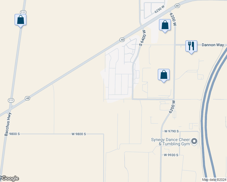 map of restaurants, bars, coffee shops, grocery stores, and more near 9562 Michal Robert Lane in West Jordan