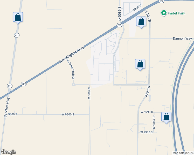 map of restaurants, bars, coffee shops, grocery stores, and more near 9562 Michal Robert Lane in West Jordan