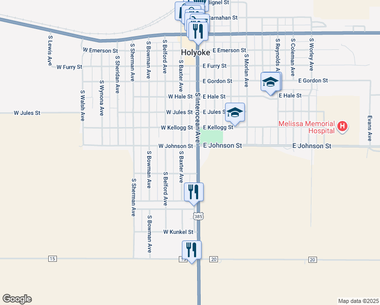 map of restaurants, bars, coffee shops, grocery stores, and more near 816 South Interocean Avenue in Holyoke