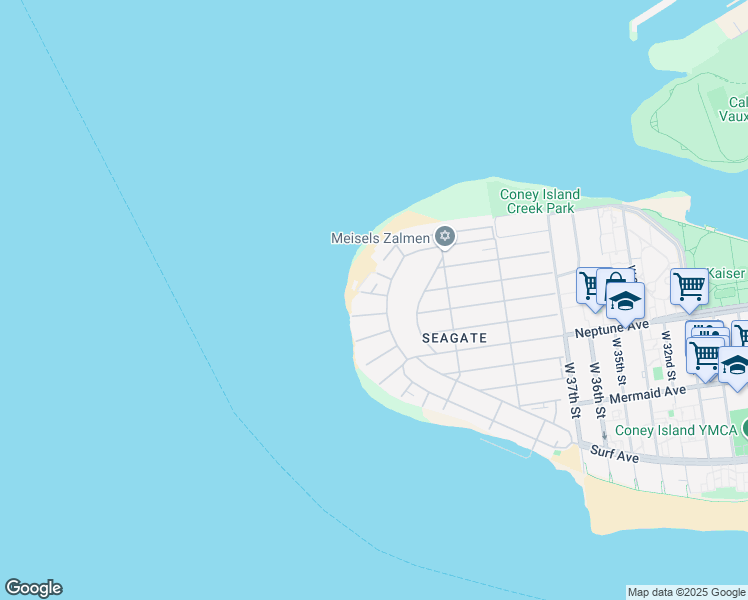 map of restaurants, bars, coffee shops, grocery stores, and more near 4919 Beach 49th St in Brooklyn