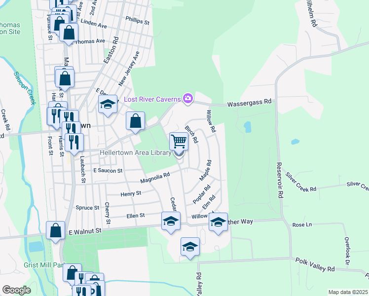 map of restaurants, bars, coffee shops, grocery stores, and more near 450 Locust Road in Hellertown