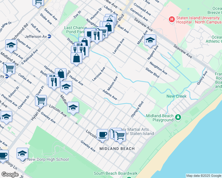 map of restaurants, bars, coffee shops, grocery stores, and more near 420 Jefferson Avenue in Staten Island