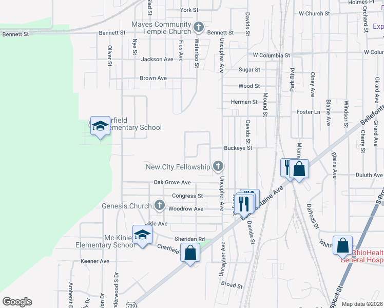 map of restaurants, bars, coffee shops, grocery stores, and more near 868 Savannah Drive in Marion