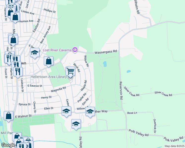 map of restaurants, bars, coffee shops, grocery stores, and more near 475 Willow Road in Hellertown