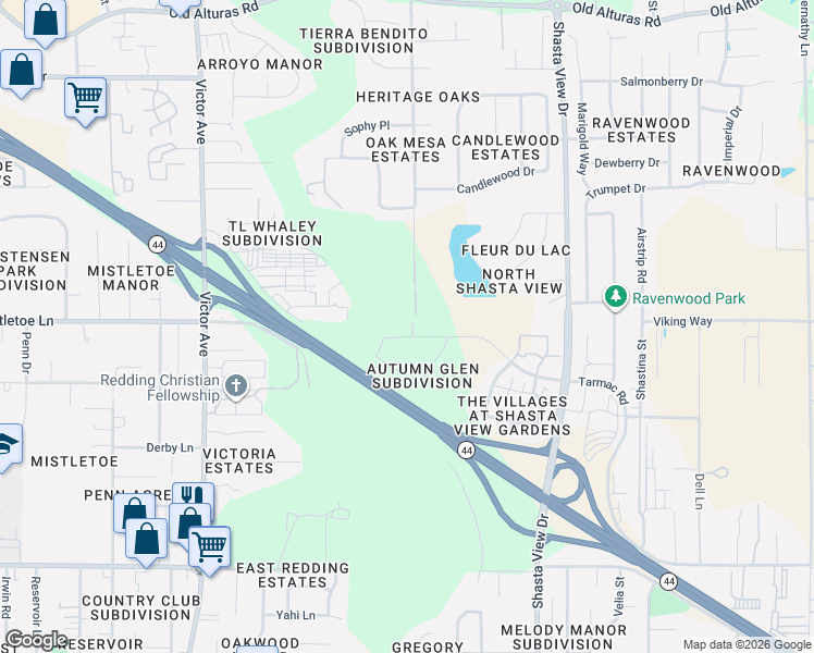 map of restaurants, bars, coffee shops, grocery stores, and more near 1966 Tarmac Rd in Redding