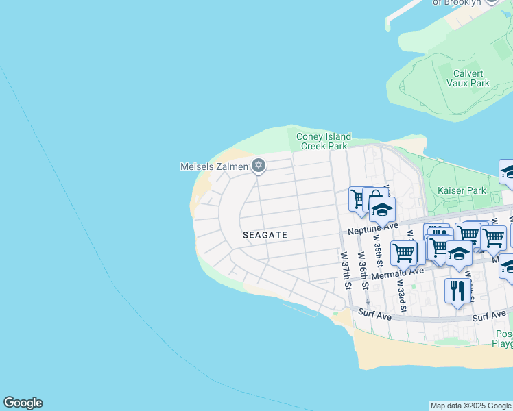 map of restaurants, bars, coffee shops, grocery stores, and more near 4212 Highland Avenue in Brooklyn