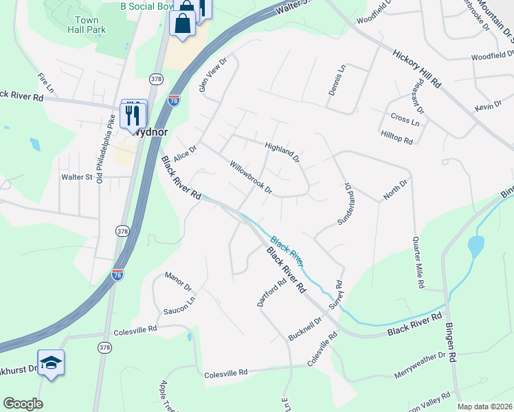 map of restaurants, bars, coffee shops, grocery stores, and more near 1968 Robin Ct in Bethlehem