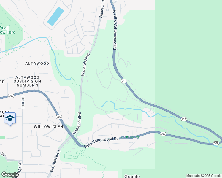 map of restaurants, bars, coffee shops, grocery stores, and more near 3626 East Granite Bench Lane in Sandy