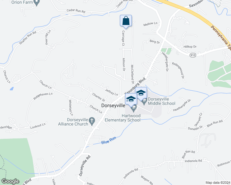 map of restaurants, bars, coffee shops, grocery stores, and more near 3725 Saxonburg Boulevard in Pittsburgh