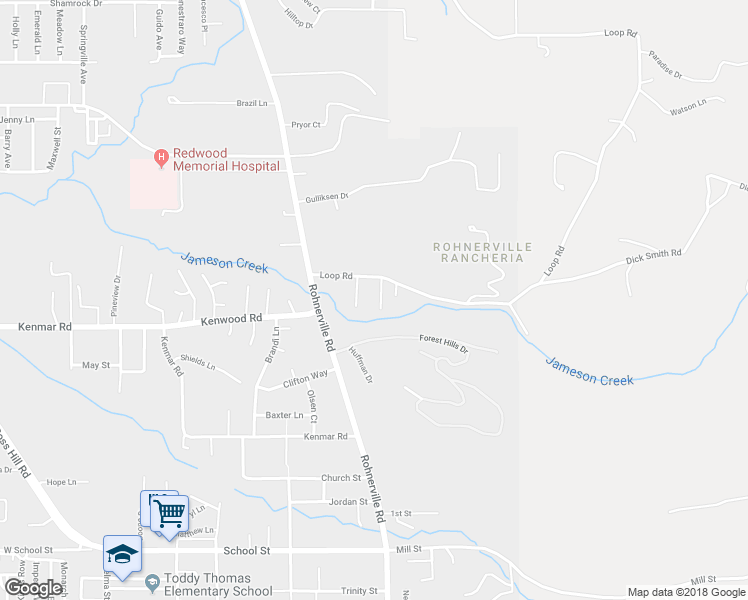 map of restaurants, bars, coffee shops, grocery stores, and more near 4216 Loop Road in Fortuna