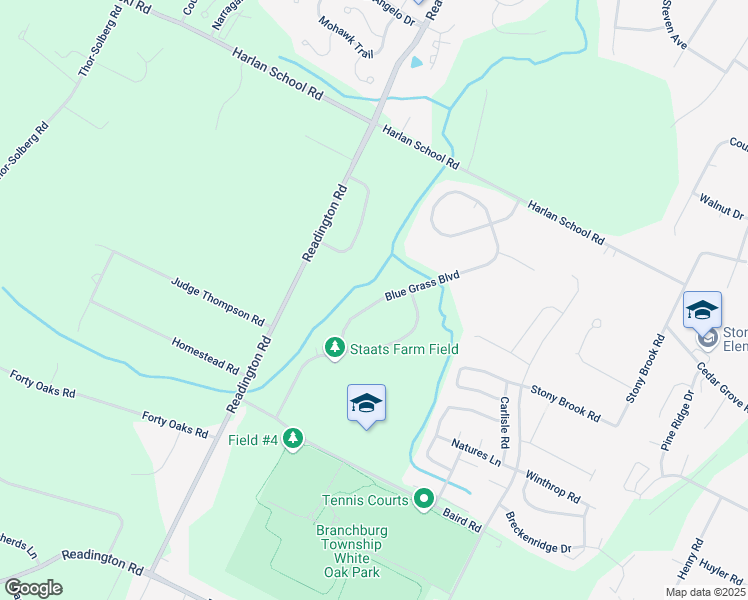 map of restaurants, bars, coffee shops, grocery stores, and more near 54 Blue Grass Boulevard in Somerville