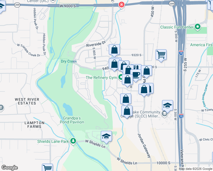 map of restaurants, bars, coffee shops, grocery stores, and more near 699 Villa Bluff Way in Sandy