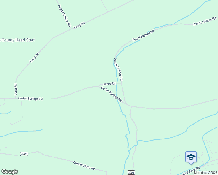 map of restaurants, bars, coffee shops, grocery stores, and more near 2919 Cedar Springs Road in Mifflintown