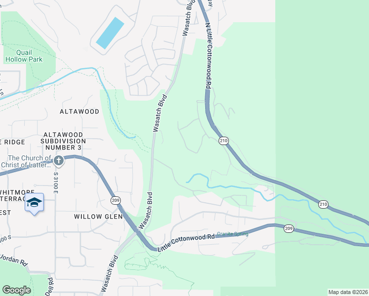 map of restaurants, bars, coffee shops, grocery stores, and more near 9494 Granite Trail Lane in Sandy