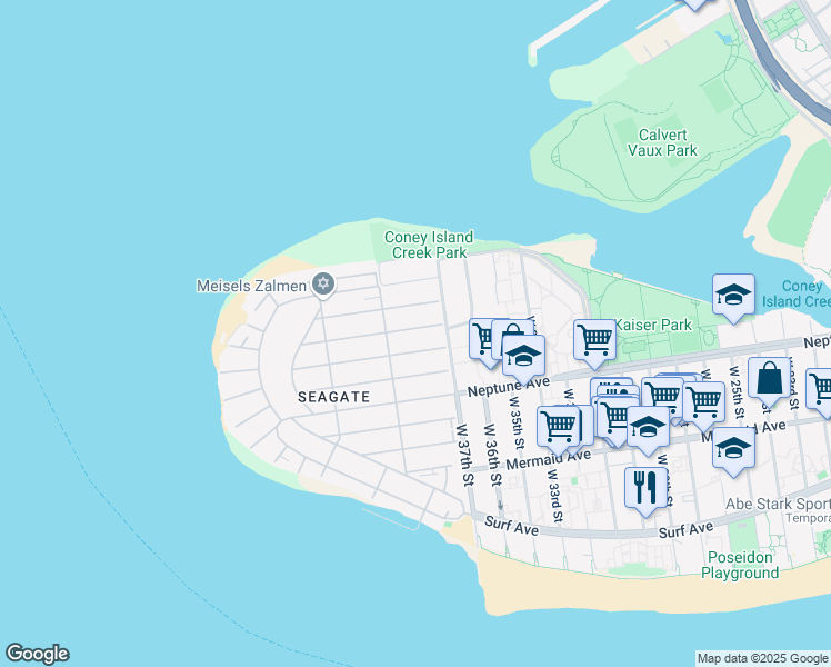 map of restaurants, bars, coffee shops, grocery stores, and more near 3730 Cypress Avenue in Brooklyn