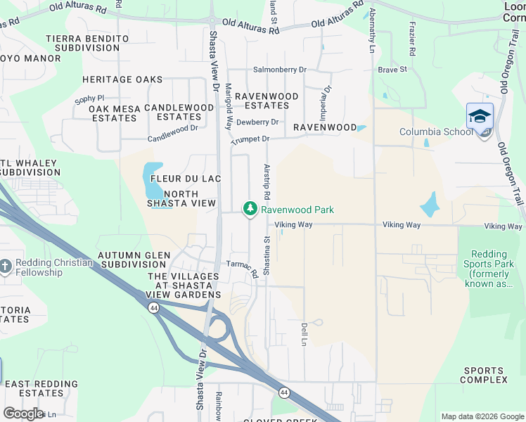 map of restaurants, bars, coffee shops, grocery stores, and more near 1981 Charade Way in Redding