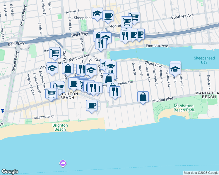 map of restaurants, bars, coffee shops, grocery stores, and more near in Brooklyn
