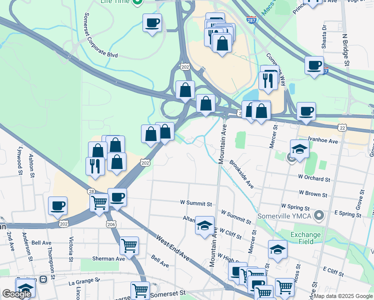 map of restaurants, bars, coffee shops, grocery stores, and more near 30 Prospect Drive in Somerville