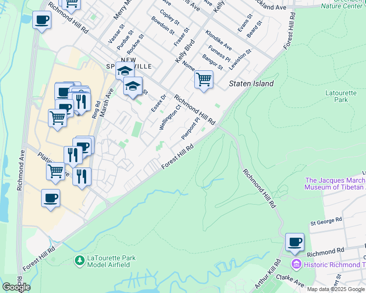 map of restaurants, bars, coffee shops, grocery stores, and more near 69 Pierpont Place in Staten Island
