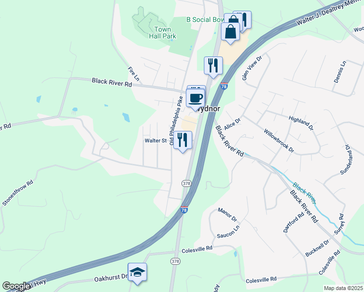 map of restaurants, bars, coffee shops, grocery stores, and more near 1404 Walter Street in Bethlehem