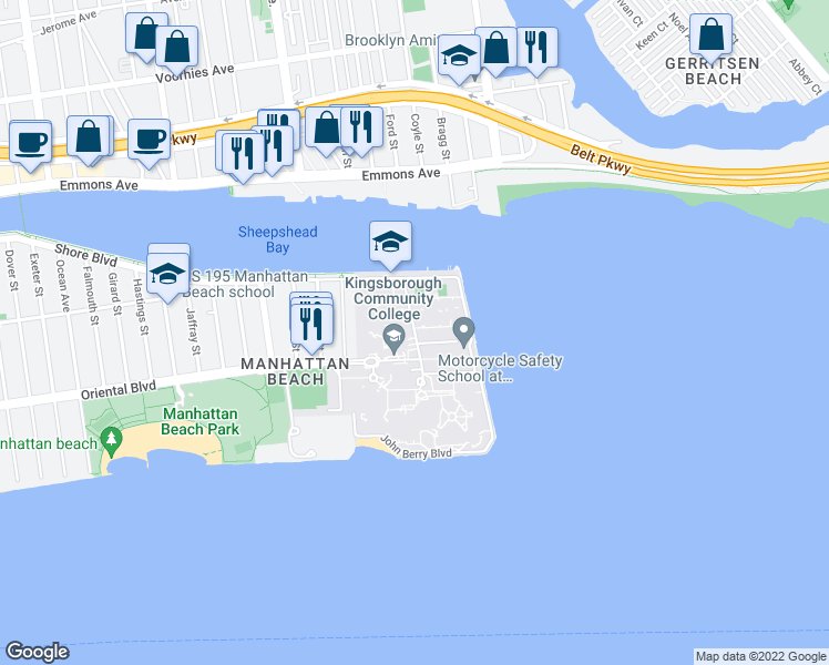 map of restaurants, bars, coffee shops, grocery stores, and more near Decatur Avenue in Brooklyn