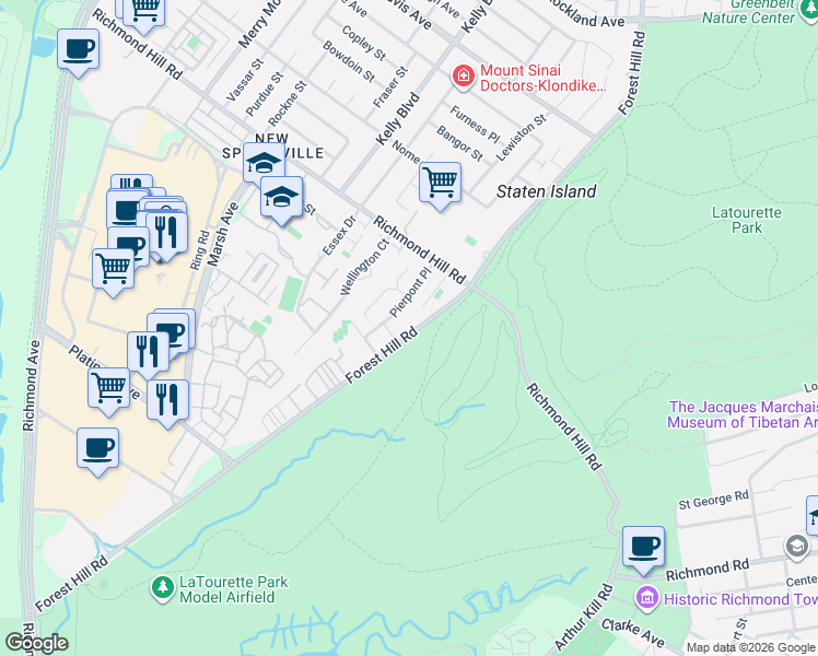 map of restaurants, bars, coffee shops, grocery stores, and more near 69 Pierpont Place in Staten Island