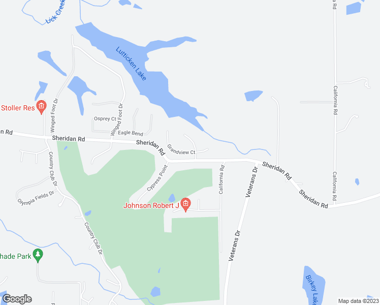 map of restaurants, bars, coffee shops, grocery stores, and more near Grandview Court in Pekin