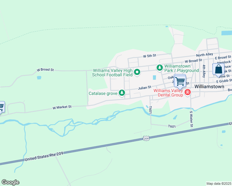 map of restaurants, bars, coffee shops, grocery stores, and more near 710 Julian Street in Williamstown