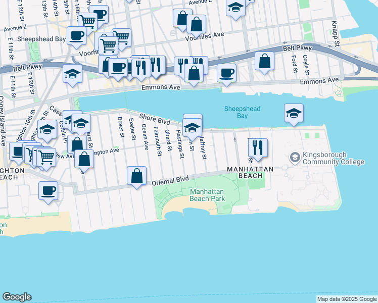 map of restaurants, bars, coffee shops, grocery stores, and more near 132 Irwin Street in Brooklyn