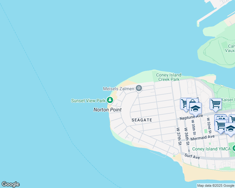 map of restaurants, bars, coffee shops, grocery stores, and more near 5010 Oceanview Avenue in Brooklyn