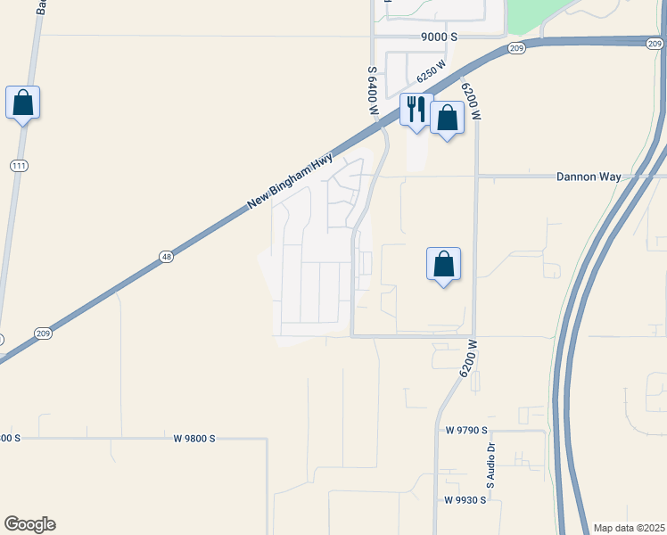 map of restaurants, bars, coffee shops, grocery stores, and more near 9452 South Alane Hollow Road in West Jordan