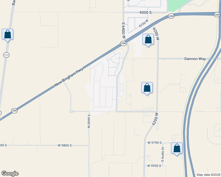 map of restaurants, bars, coffee shops, grocery stores, and more near 9452 South Alane Hollow Road in West Jordan