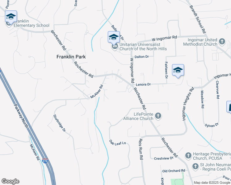 map of restaurants, bars, coffee shops, grocery stores, and more near 2333 Rochester Road in Sewickley