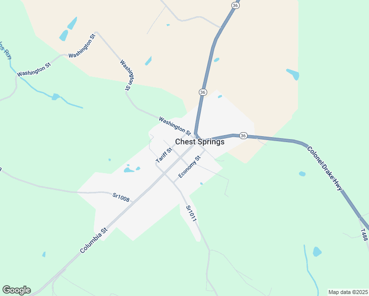 map of restaurants, bars, coffee shops, grocery stores, and more near Union St in Chest Springs