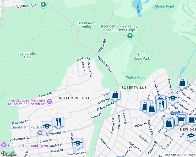 map of restaurants, bars, coffee shops, grocery stores, and more near 140 Meisner Avenue in Staten Island