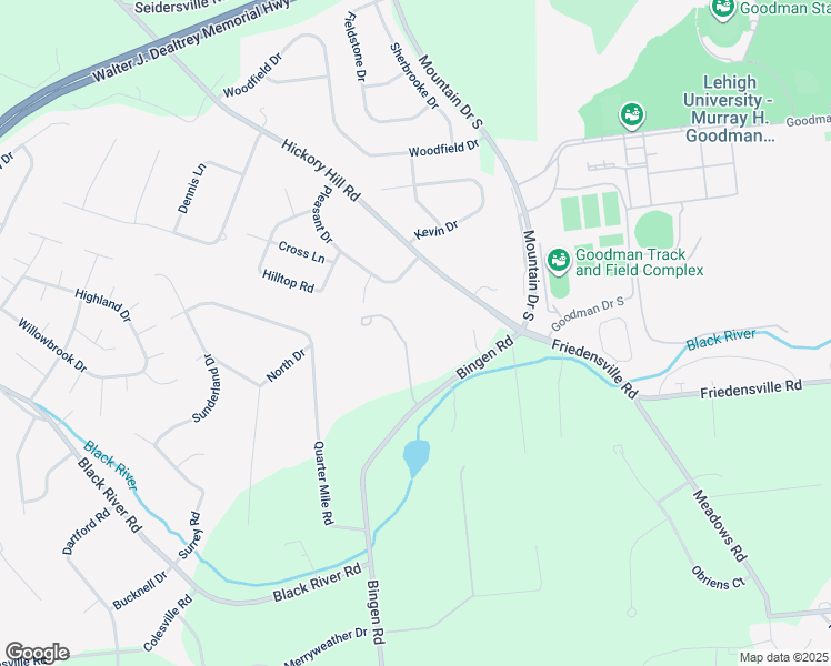 map of restaurants, bars, coffee shops, grocery stores, and more near 1991 Sunrise Lane in Bethlehem
