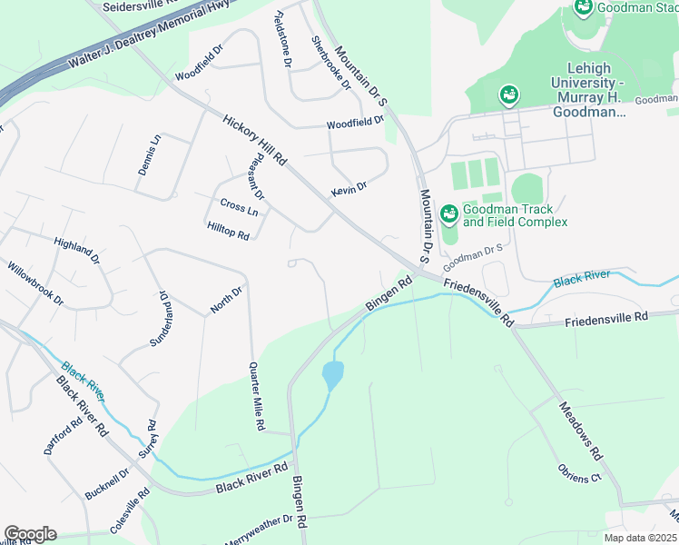 map of restaurants, bars, coffee shops, grocery stores, and more near 1991 Sunrise Lane in Bethlehem