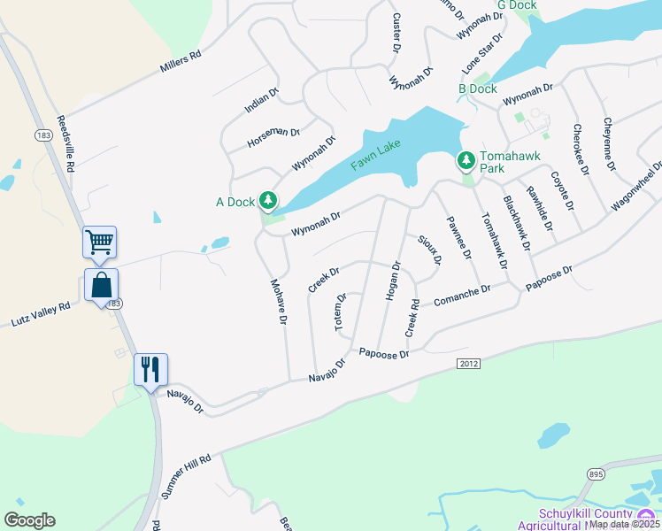 map of restaurants, bars, coffee shops, grocery stores, and more near 264 Creek Drive in Auburn