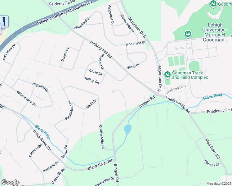 map of restaurants, bars, coffee shops, grocery stores, and more near 1998 Sunrise Lane in Bethlehem